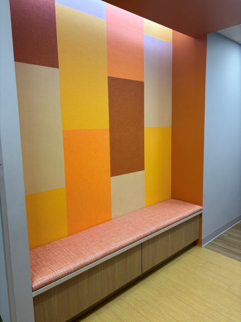 Woburn pediatric office, orange check out