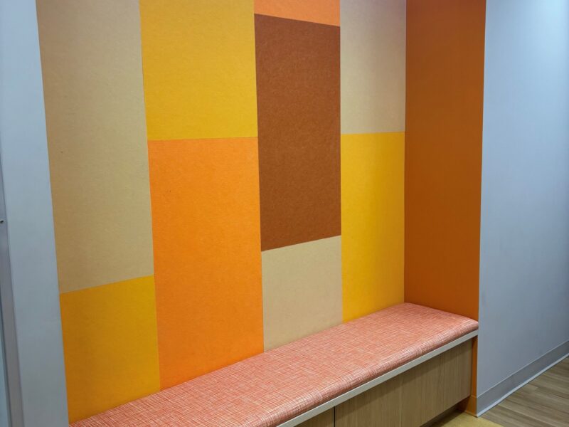 Woburn pediatric office, orange check out