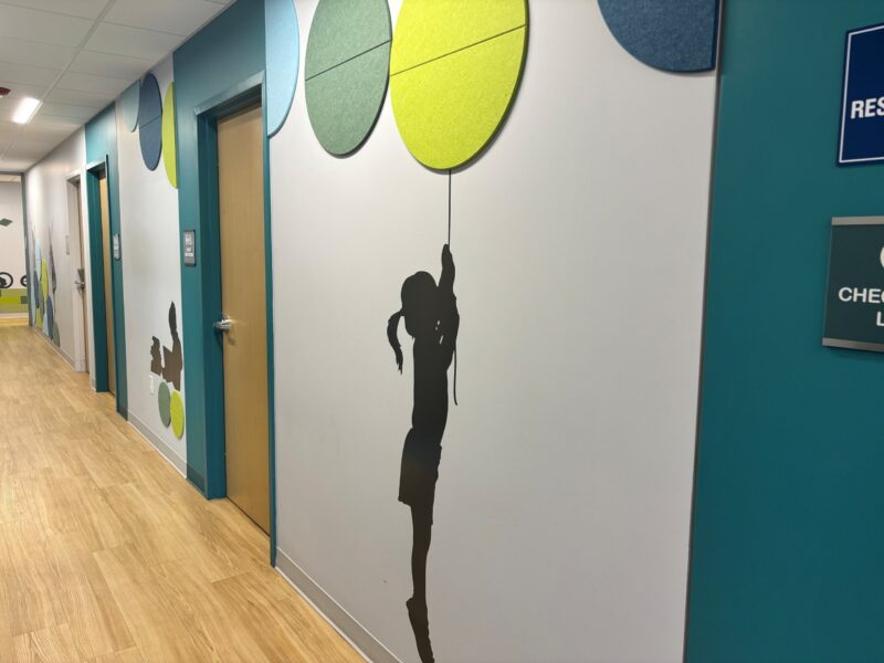 Woburn pediatric office, turquoise balloom